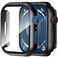 Smiling 2 Pack Case Built in Tempered Glass Screen Protector Compatible with Apple Watch SE 2 2024SESeries 6Series 5Series 4 40mm Hard PC Case Overall Protective Cover Black