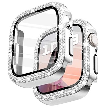 Surace 40mm Case Compatible with Apple Watch Case with Screen Protector Bling Diamond Overall Protective Case Compatible with Apple Watch Series 654 SE 40mm Clear