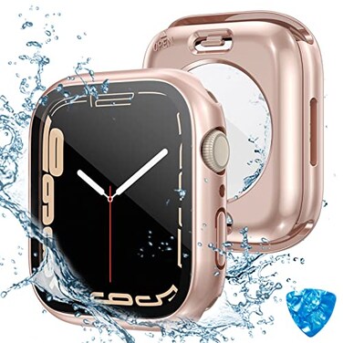 Tensea 2 in 1 for Waterproof Apple Watch Screen Protector Case 44mm SE 3SE 2nd GenerationSESeries 654 Accessories 360 Front and Back iWatch Face Cover with Tempered Glass for Women Men 44 mm