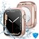 Tensea 2 in 1 for Waterproof Apple Watch Screen Protector Case 44mm SE 3SE 2nd GenerationSESeries 654 Accessories 360 Front and Back iWatch Face Cover with Tempered Glass for Women Men 44 mm