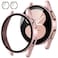 Tensea 2Pack for Samsung Galaxy Watch FE 20245 20224 2021 Screen Protector Case 40mm Accessories Protective Face Cover Builtin Tempered Glass Film Bumper Case 40mm Pink Gold