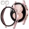 Tensea 2Pack for Samsung Galaxy Watch FE 20245 20224 2021 Screen Protector Case 40mm Accessories Protective Face Cover Builtin Tempered Glass Film Bumper Case 40mm Pink Gold