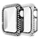 Yolovie 2Pack Compatible for Apple Watch Case with Screen Protector 40mm SE3SE2SE Series 654 Bling Cover Diamonds Rhinestone Bumper Protective Frame for iWatch Women BlackSilver