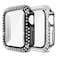 Yolovie 2Pack Compatible for Apple Watch Case with Screen Protector 40mm SE3SE2SE Series 654 Bling Cover Diamonds Rhinestone Bumper Protective Frame for iWatch Women BlackSilver
