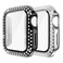 Yolovie 2Pack Compatible for Apple Watch Series 9 8 7 41mm Case with Screen Protector Bling Cover Diamonds Rhinestone Bumper Protective Frame for iWatch Women BlackSilver