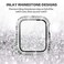Yolovie 2Pack Compatible for Apple Watch Series 9 8 7 41mm Case with Screen Protector Bling Cover Diamonds Rhinestone Bumper Protective Frame for iWatch Women BlackSilver