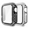 Yolovie 2Pack Compatible for Apple Watch Series 9 8 7 41mm Case with Screen Protector Bling Cover Diamonds Rhinestone Bumper Protective Frame for iWatch Women BlackSilver