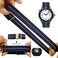 NIBD 60s French Troops Parachute Special Elastic Nylon Watch Band Mans Universal HookandLoop Nylon Strap 202122mm22mm DarkBlue White