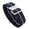 NIBD 60s French Troops Parachute Special Elastic Nylon Watch Band Mans Universal HookandLoop Nylon Strap 202122mm22mm DarkBlue White