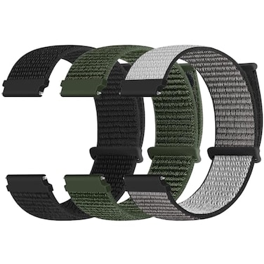 Acortjl Quick Release Nylon Watch Band 18mm 20mm 22mm for Women Men Nylon Sport Loop Watch Straps Adjustable Breathable Replacement Bands 3 PCS