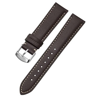 Afany Leather Watch Band 21mm for Men and Women Quick Release Watch Strap Dark Brown Replacement Watchband