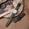 ANNEFIT Quick Release Watch Bands 24mm Military Nylon Watch Strap for Men Heavy Duty Stainless Steel Brushed Silver Buckle BlackGrey