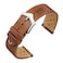 ANNEFIT Vintage Leather Watch Strap 18mm Quick Release Replacement Band for Men and Women with Silver Buckle Toffee Brown