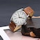ANNEFIT Vintage Leather Watch Strap 18mm Quick Release Replacement Band for Men and Women with Silver Buckle Toffee Brown