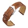 ANNEFIT Vintage Leather Watch Strap 18mm Quick Release Replacement Band for Men and Women with Silver Buckle Toffee Brown