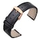 ANNEFIT Watch Band 16mm with Rose Gold Buckle Classic Oil Wax Leather Quick Release Watch Strap Black