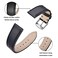 ANNEFIT Watch Band 17mm with Stainless Silver Buckle Classic Oil Wax Leather Quick Release Watch Strap Black
