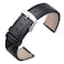 ANNEFIT Watch Band 17mm with Stainless Silver Buckle Classic Oil Wax Leather Quick Release Watch Strap Black