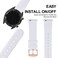ANNEFIT Watch Band Silicone Quick Release Soft Rubber Replacement Watch Strap 22mm with Rose Gold Buckle White
