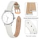 ANNEFIT Watch Bands for Men Women Top Grain Leather Watch Strap with Quick Release Band Width 12mm with Rose Gold Buckle White
