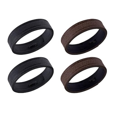 ANNEFIT Watch Bands Keeper 4PCS Leather Watch Straps Replacement Loops 20mm BlackDark Brown
