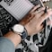 Ayadoo Stripe Nylon Watch Bands Sport OnePiece Watch Strap Compatible With 20mm Replacement Black Blue with Silver Buckle