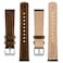 BISONSTRAP Leather Watch Straps Classic Oil Waxed Leather Quick Release Replacement Band for Men and Women 18mm Dark BrownSilver Buckle