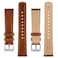 BISONSTRAP Leather Watch Straps Classic Oil Waxed Leather Quick Release Replacement Band for Men and Women 18mm Toffee BrownSilver Buckle
