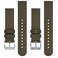 BISONSTRAP Mens Nylon Watch Bands TwoPiece Military Watch Straps Quick Release Brushed Buckle 18mm Army Green Silver Buckle