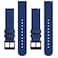 BISONSTRAP Mens Nylon Watch Bands TwoPiece Military Watch Straps Quick Release Brushed Buckle 20mm Blue Black Buckle