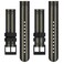 BISONSTRAP Mens Nylon Watch Bands TwoPiece Military Watch Straps Quick Release Brushed Buckle 22mm BlackGray Black Buckle