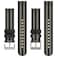 BISONSTRAP Mens Nylon Watch Bands TwoPiece Military Watch Straps Quick Release Brushed Buckle 22mm BlackGray Silver Buckle