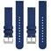 BISONSTRAP Mens Nylon Watch Bands TwoPiece Military Watch Straps Quick Release Brushed Buckle 22mm Blue Silver Buckle