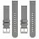 BISONSTRAP Mens Nylon Watch Bands TwoPiece Military Watch Straps Quick Release Brushed Buckle 22mm Grey Silver Buckle