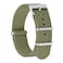 BISONSTRAP Nylon Watch Bands for Men OnePiece Military Watch Straps 22mm Army Green Silver Buckle