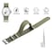 BISONSTRAP Nylon Watch Bands for Men OnePiece Military Watch Straps 22mm Army Green Silver Buckle
