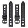 BISONSTRAP Rally Watch Bands Shrunken Leather Watch Straps for Men 20mm Black with Black Buckle