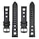 BISONSTRAP Rally Watch Bands Shrunken Leather Watch Straps for Men 22mm Black with Black Buckle
