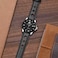 BISONSTRAP Rally Watch Bands Shrunken Leather Watch Straps for Men 22mm Black with Silver Buckle