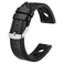 BISONSTRAP Rally Watch Bands Shrunken Leather Watch Straps for Men 22mm Black with Silver Buckle