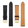 BISONSTRAP Texture Leather Watch Straps for Women and Men Watch Replacement Bands with Quick Release 18mm Black Gold Buckle