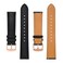BISONSTRAP Texture Leather Watch Straps for Women and Men Watch Replacement Bands with Quick Release 20mm Black Rose Gold Buckle