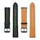 BISONSTRAP Texture Leather Watch Straps for Women and Men Watch Replacement Bands with Quick Release 20mm Dark Green Black Buckle