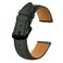 BISONSTRAP Texture Leather Watch Straps for Women and Men Watch Replacement Bands with Quick Release 22mm Dark Green Black Buckle
