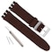 GREENOLIVE GreenOlive Silver Plated Stainless Steel Buckle Waterproof Silicone Rubber Watch Strap Watch Band 19mm Coffee