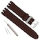 GREENOLIVE GreenOlive Silver Plated Stainless Steel Buckle Waterproof Silicone Rubber Watch Strap Watch Band 19mm Coffee