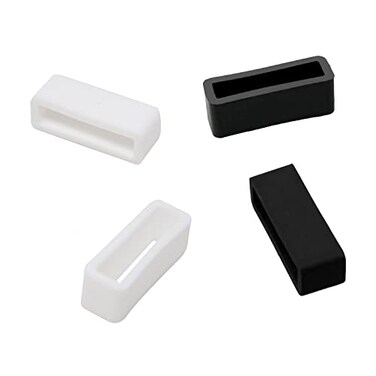 Honbay 4PCS 20mm Rubber Replacement Watch Band Strap Loops 2 Black 2 White