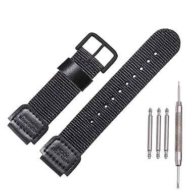 MCXGL 18mm Nylon strap Replacement for Casio Mens AE1200WH AE1000 SGW300H400 W735 PRG270 Leather Watch band Black buckle