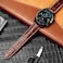Moran Quick Release Leather Watch Bands Deployment Butterfly Buckle 18mm 20mm 22mm 24mm Blue Black Brown Calfskin Replacement Watch Strap for Men Women