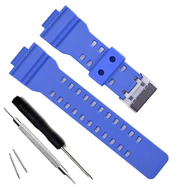 MyTime Natural Resin Replacement Watch Band Strap for Casio Mens GShock GD120GA100GA110GA100C Cross PatternBlue